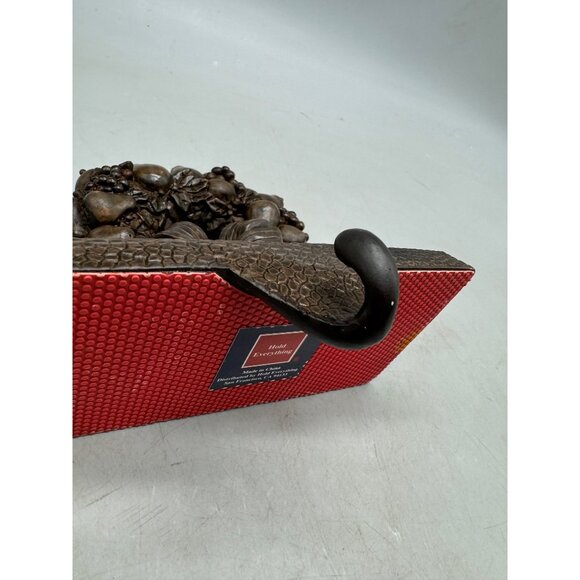 Hold everything Bronze Look Cast Iron Wreath Stocking Holder Christmas 5x5" READ - Picture 10 of 10